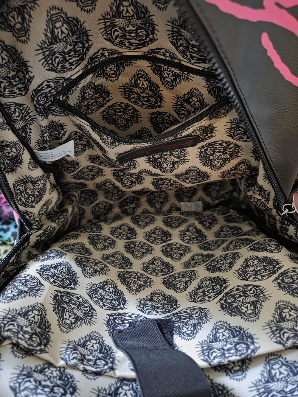 Ed Hardy Pink Tattoo-Print Skull & Floral Backpack - Picture 5 of 7